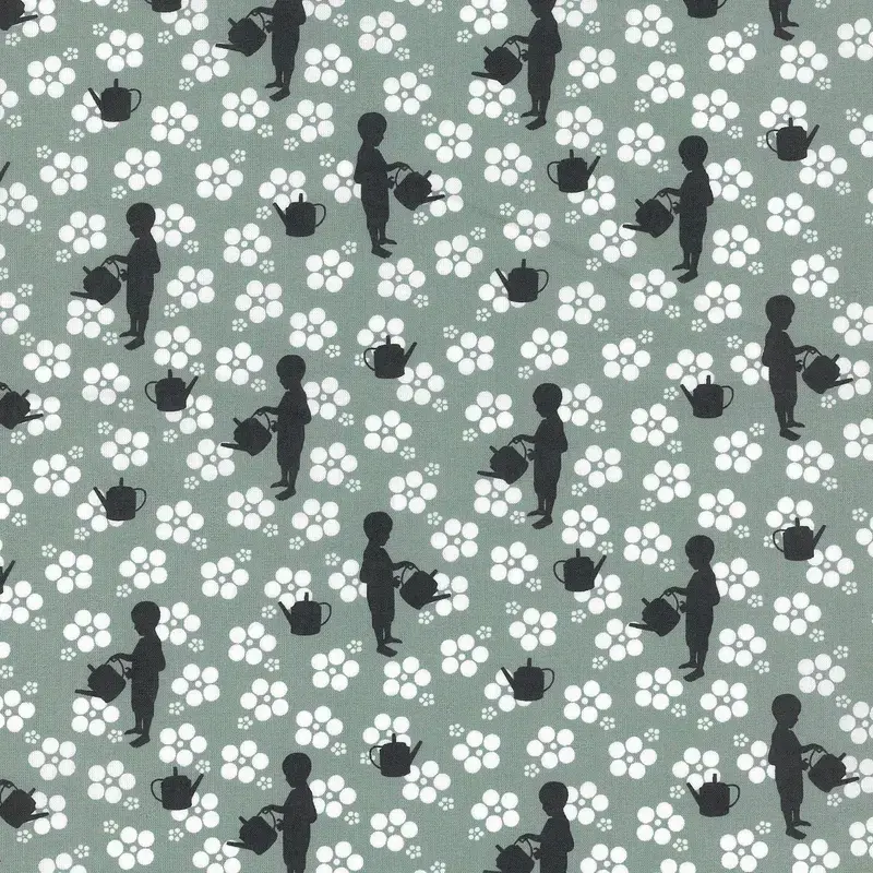 Druckstoff Weimar – 100% CO – Druckstoffe, Farbe Grau, Grün, Weiß – Bild 1