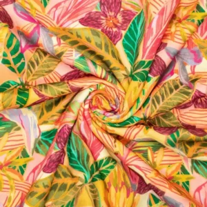 Dig Crepe Leaves – 100% VI – Jerseystoffe, Farbe Weiß – Bild 1