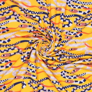 Moos Snakes – 95% CO / 5% EA – Jerseystoffe, Farbe Gelb – Bild 1