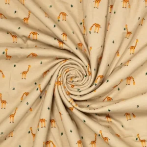 Polly Giraffe – 95% CO / 5% EA – Jerseystoffe, Farbe Beige, Gelb – Bild 1