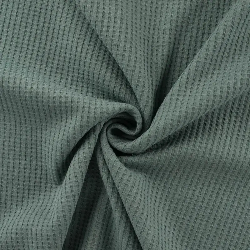 Waffel-Trikot – 95% CO / 5% EA – Waffelstoffe, Farbe Grün – Bild 1